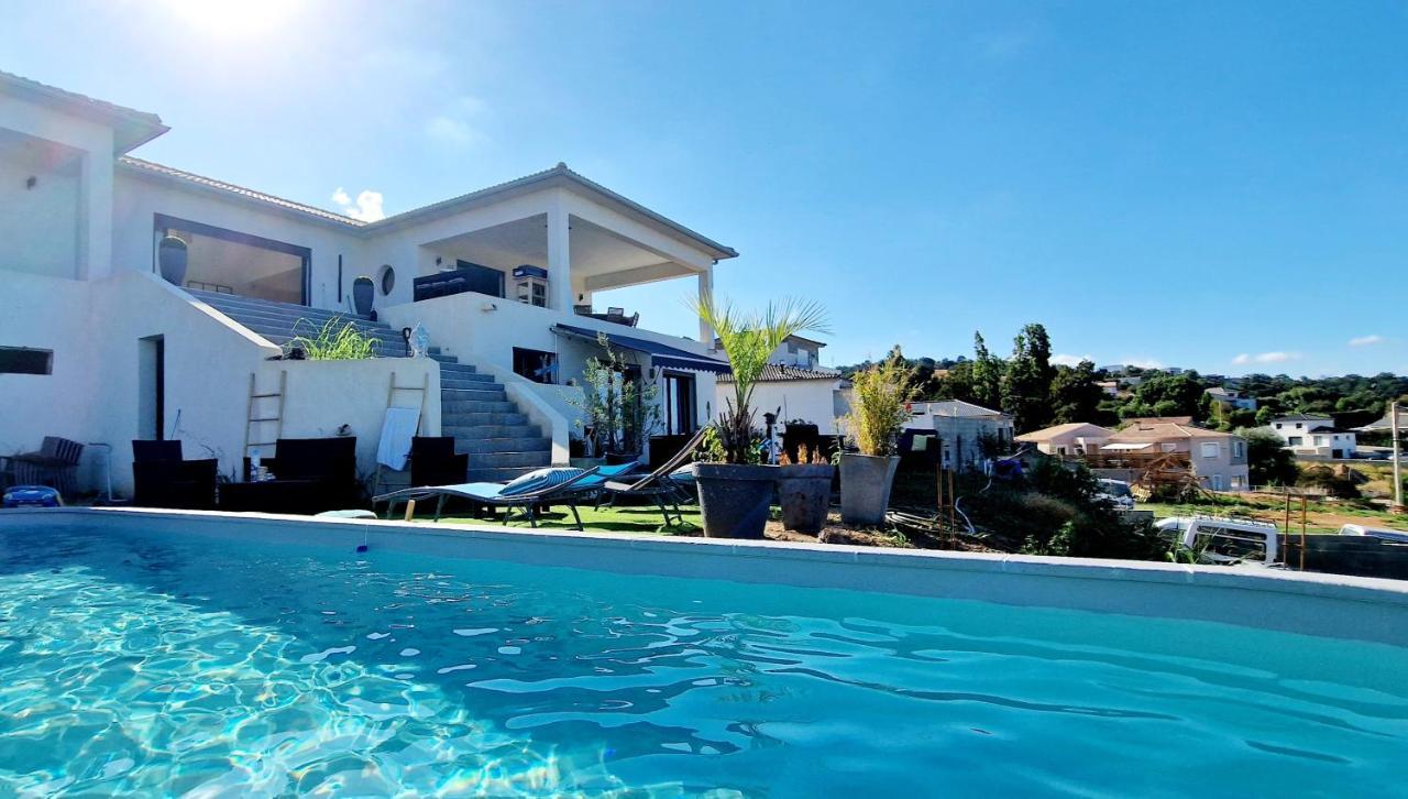 Villa Bistinetti Rez De Villa Tout Confort Avec Piscine Penta di Casinca Bagian luar foto
